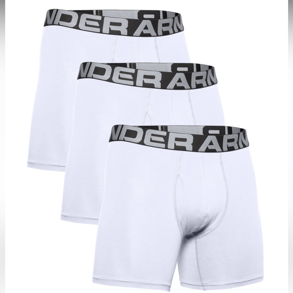 Under Armour - Men’s Charged Cotton 6" Boxerjock (3 Pack) - White - Size M
